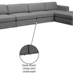 Beckham 152" Linen Textured Fabric Upholstered 5pc. Modular Sectional