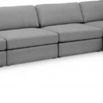 Beckham 152" Linen Textured Fabric Upholstered 5pc. Modular Sectional