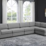 Beckham 152" Linen Textured Fabric Upholstered 5pc. Modular Sectional