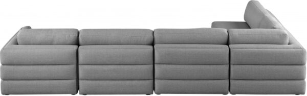 Beckham 152" Linen Textured Fabric Upholstered 5pc. Modular Sectional