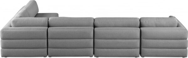 Beckham 152" Linen Textured Fabric Upholstered 5pc. Modular Sectional