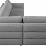 Beckham 152" Linen Textured Fabric Upholstered 5pc. Modular Sectional