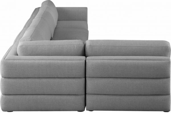 Beckham 152" Linen Textured Fabric Upholstered 5pc. Modular Sectional