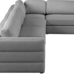 Beckham 152" Linen Textured Fabric Upholstered 5pc. Modular Sectional