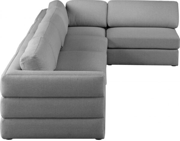 Beckham 152" Linen Textured Fabric Upholstered 5pc. Modular Sectional