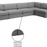 Beckham 152" Linen Textured Fabric Upholstered 5pc. Modular Sectional