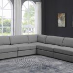 Beckham 114" Linen Textured Fabric Upholstered 5pc. Modular Sectional