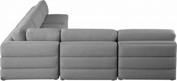 Beckham 114" Linen Textured Fabric Upholstered 5pc. Modular Sectional