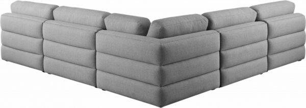 Beckham 114" Linen Textured Fabric Upholstered 5pc. Modular Sectional