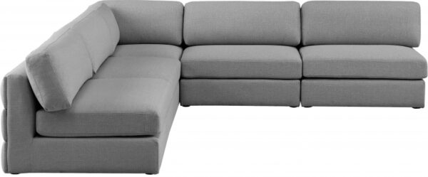 Beckham 114" Linen Textured Fabric Upholstered 5pc. Modular Sectional