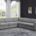 Beckham 114" Linen Textured Fabric Upholstered 5pc. Modular Sectional