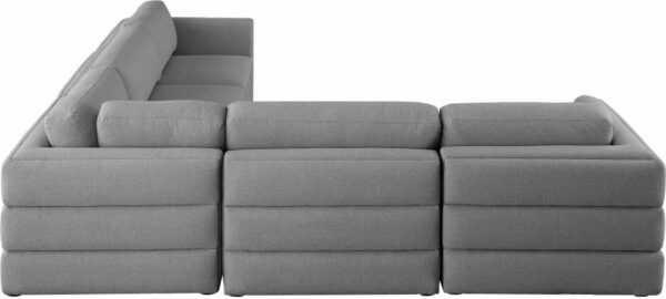 Beckham 114" Linen Textured Fabric Upholstered 5pc. Modular Sectional