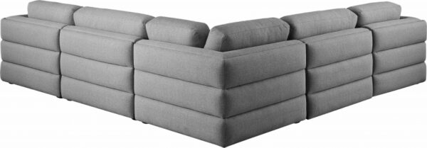 Beckham 114" Linen Textured Fabric Upholstered 5pc. Modular Sectional