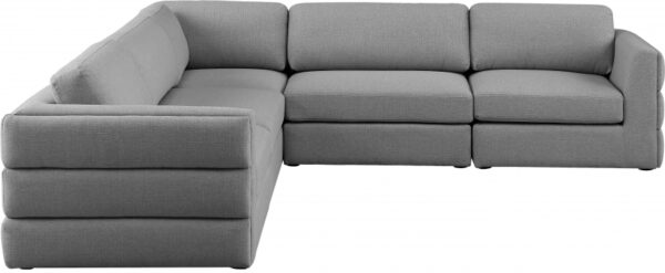 Beckham 114" Linen Textured Fabric Upholstered 5pc. Modular Sectional