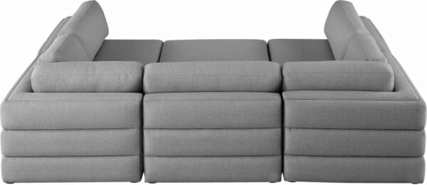 Beckham 114" Linen Textured Fabric Upholstered 6pc. Modular Sectional