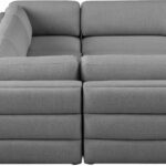 Beckham 114" Linen Textured Fabric Upholstered 6pc. Modular Sectional
