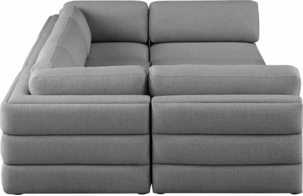Beckham 114" Linen Textured Fabric Upholstered 6pc. Modular Sectional