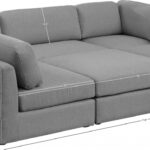 Beckham 114" Linen Textured Fabric Upholstered 6pc. Modular Sectional