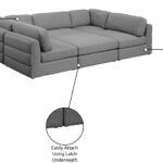 Beckham 114" Linen Textured Fabric Upholstered 6pc. Modular Sectional
