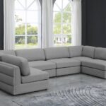 Beckham 152" Linen Textured Fabric Upholstered 6pc. Modular Sectional