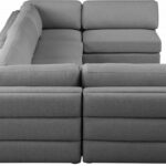 Beckham 152" Linen Textured Fabric Upholstered 6pc. Modular Sectional