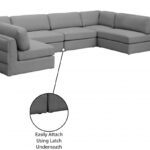Beckham 152" Linen Textured Fabric Upholstered 6pc. Modular Sectional