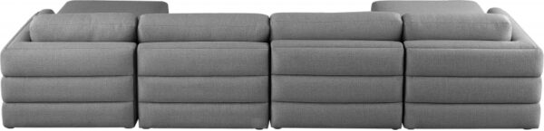 Beckham 152" Linen Textured Fabric Upholstered 6pc. Modular Sectional