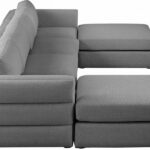 Beckham 152" Linen Textured Fabric Upholstered 6pc. Modular Sectional