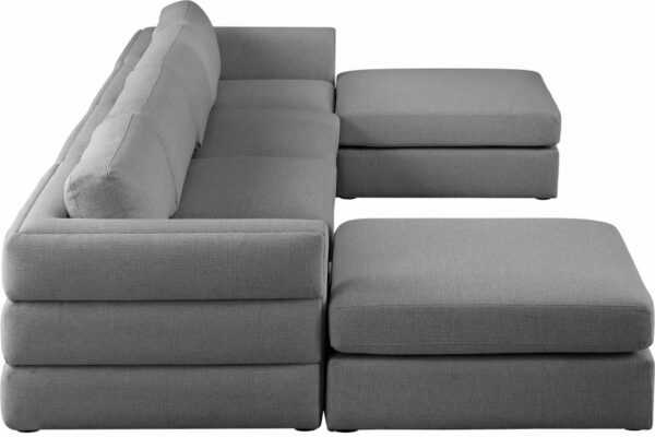 Beckham 152" Linen Textured Fabric Upholstered 6pc. Modular Sectional