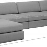 Beckham 152" Linen Textured Fabric Upholstered 6pc. Modular Sectional