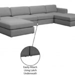 Beckham 152" Linen Textured Fabric Upholstered 6pc. Modular Sectional