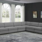 Beckham 152" Linen Textured Fabric Upholstered 6pc. Modular Sectional