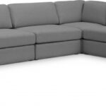 Beckham 152" Linen Textured Fabric Upholstered 6pc. Modular Sectional