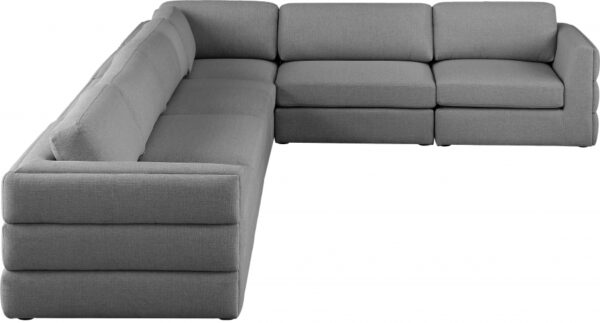 Beckham 152" Linen Textured Fabric Upholstered 6pc. Modular Sectional