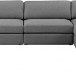 Beckham 152" Linen Textured Fabric Upholstered 6pc. Modular Sectional