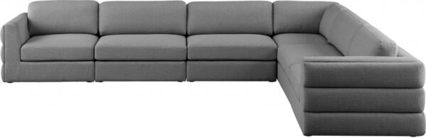 Beckham 152" Linen Textured Fabric Upholstered 6pc. Modular Sectional