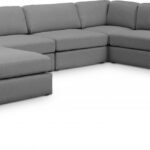 Beckham 152" Linen Textured Fabric Upholstered 7pc. Modular Sectional