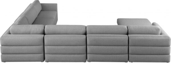 Beckham 152" Linen Textured Fabric Upholstered 7pc. Modular Sectional