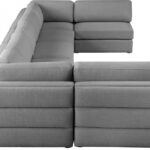 Beckham 190" Linen Textured Fabric Upholstered 7pc. Modular Sectional