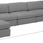 Beckham 190" Linen Textured Fabric Upholstered 7pc. Modular Sectional