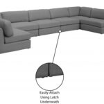 Beckham 190" Linen Textured Fabric Upholstered 7pc. Modular Sectional