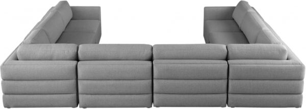 Beckham 152" Linen Textured Fabric Upholstered 8pc. Modular Sectional