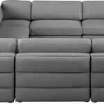 Beckham 152" Linen Textured Fabric Upholstered 8pc. Modular Sectional