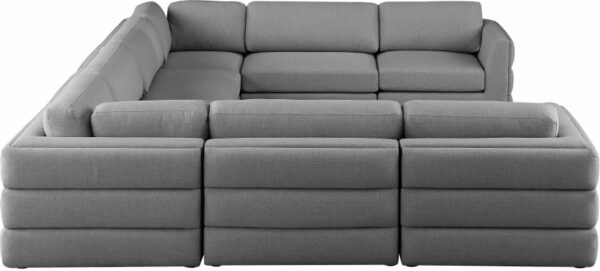 Beckham 152" Linen Textured Fabric Upholstered 8pc. Modular Sectional