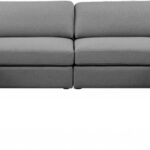 Beckham 152" Linen Textured Fabric Upholstered 8pc. Modular Sectional