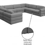 Beckham 152" Linen Textured Fabric Upholstered 8pc. Modular Sectional