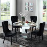 Haven 50" Glass Top And Mirrored Base Dining Table