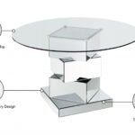 Haven 50" Glass Top And Mirrored Base Dining Table