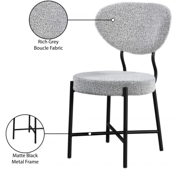 Allure Boucle Fabric Upholstered Dining Chair