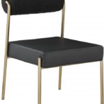 Carly Boucle Fabric And Vegan Leather Upholstered Dining Chair